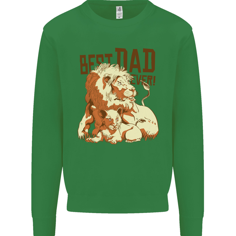 Lion Best Dad Ever Funny Father's Day Mens Sweatshirt Jumper Irish Green