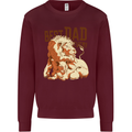 Lion Best Dad Ever Funny Father's Day Mens Sweatshirt Jumper Maroon