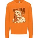 Lion Best Dad Ever Funny Father's Day Mens Sweatshirt Jumper Orange