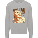 Lion Best Dad Ever Funny Father's Day Mens Sweatshirt Jumper Sports Grey