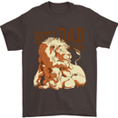 Lion Best Dad Ever Funny Father's Day Mens T-Shirt Cotton Gildan Dark Chocolate