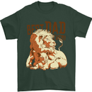 Lion Best Dad Ever Funny Father's Day Mens T-Shirt Cotton Gildan Forest Green