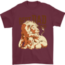Lion Best Dad Ever Funny Father's Day Mens T-Shirt Cotton Gildan Maroon