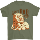 Lion Best Dad Ever Funny Father's Day Mens T-Shirt Cotton Gildan Military Green