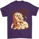 Lion Best Dad Ever Funny Father's Day Mens T-Shirt Cotton Gildan Purple