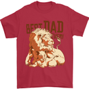 Lion Best Dad Ever Funny Father's Day Mens T-Shirt Cotton Gildan Red