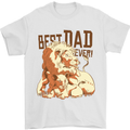 Lion Best Dad Ever Funny Father's Day Mens T-Shirt Cotton Gildan White