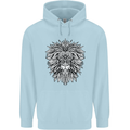 Lion Mandala Art Childrens Kids Hoodie Light Blue