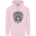 Lion Mandala Art Childrens Kids Hoodie Light Pink