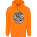 Lion Mandala Art Childrens Kids Hoodie Orange