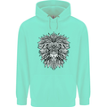 Lion Mandala Art Childrens Kids Hoodie Peppermint