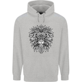Lion Mandala Art Childrens Kids Hoodie Sports Grey