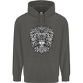Lion Mandala Art Childrens Kids Hoodie Storm Grey