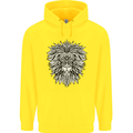 Lion Mandala Art Childrens Kids Hoodie Yellow