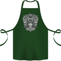 Lion Mandala Art Cotton Apron 100% Organic Forest Green