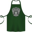 Lion Mandala Art Cotton Apron 100% Organic Forest Green