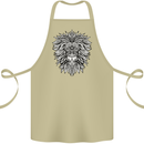 Lion Mandala Art Cotton Apron 100% Organic Khaki