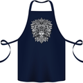Lion Mandala Art Cotton Apron 100% Organic Navy Blue