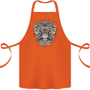 Lion Mandala Art Cotton Apron 100% Organic Orange