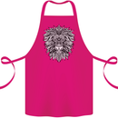 Lion Mandala Art Cotton Apron 100% Organic Pink