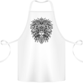 Lion Mandala Art Cotton Apron 100% Organic White