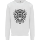 Lion Mandala Art Kids Sweatshirt Jumper White