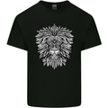 Lion Mandala Art Kids T-Shirt Childrens Black