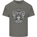Lion Mandala Art Kids T-Shirt Childrens Charcoal