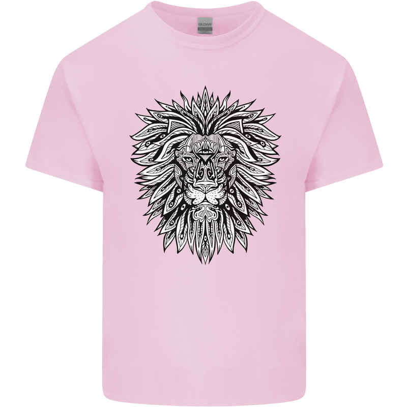 Lion Mandala Art Kids T-Shirt Childrens Light Pink
