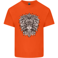 Lion Mandala Art Kids T-Shirt Childrens Orange