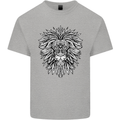Lion Mandala Art Kids T-Shirt Childrens Sports Grey