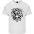 Lion Mandala Art Kids T-Shirt Childrens White