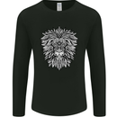 Lion Mandala Art Mens Long Sleeve T-Shirt Black