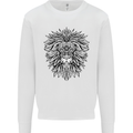 Lion Mandala Art Mens Sweatshirt Jumper White