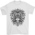 Lion Mandala Art Mens T-Shirt 100% Cotton White