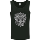 Lion Mandala Art Mens Vest Tank Top Black