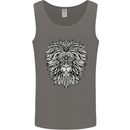 Lion Mandala Art Mens Vest Tank Top Charcoal