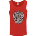 Lion Mandala Art Mens Vest Tank Top Red