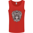 Lion Mandala Art Mens Vest Tank Top Red