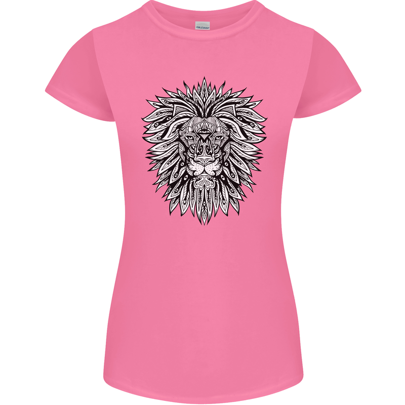 Lion Mandala Art Womens Petite Cut T-Shirt Azalea