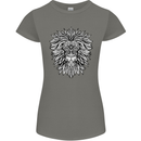 Lion Mandala Art Womens Petite Cut T-Shirt Charcoal