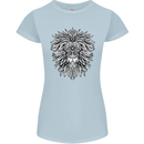 Lion Mandala Art Womens Petite Cut T-Shirt Light Blue