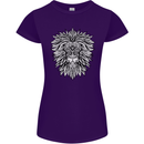 Lion Mandala Art Womens Petite Cut T-Shirt Purple