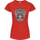 Lion Mandala Art Womens Petite Cut T-Shirt Red