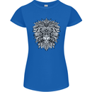 Lion Mandala Art Womens Petite Cut T-Shirt Royal Blue