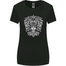 Lion Mandala Art Womens Wider Cut T-Shirt Black