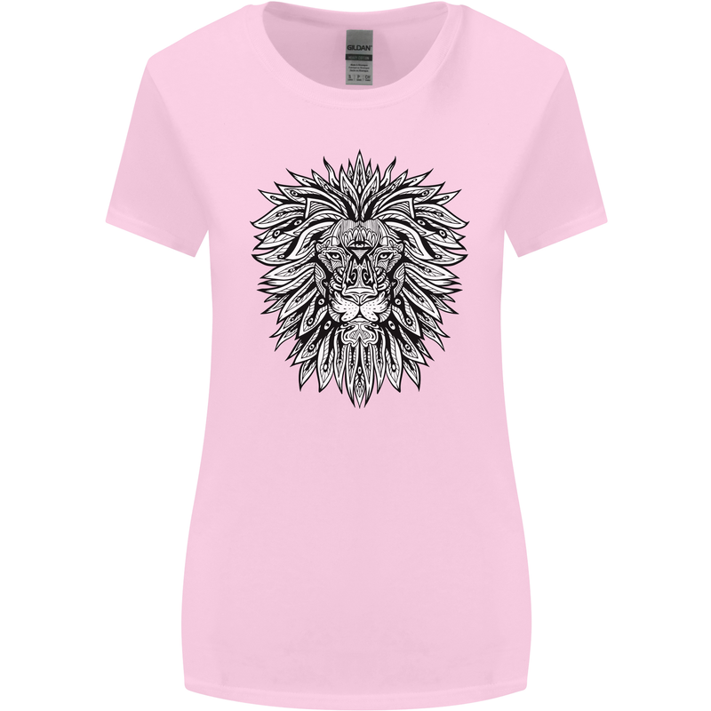 Lion Mandala Art Womens Wider Cut T-Shirt Light Pink