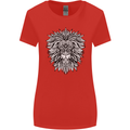 Lion Mandala Art Womens Wider Cut T-Shirt Red