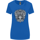 Lion Mandala Art Womens Wider Cut T-Shirt Royal Blue