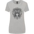 Lion Mandala Art Womens Wider Cut T-Shirt Sports Grey